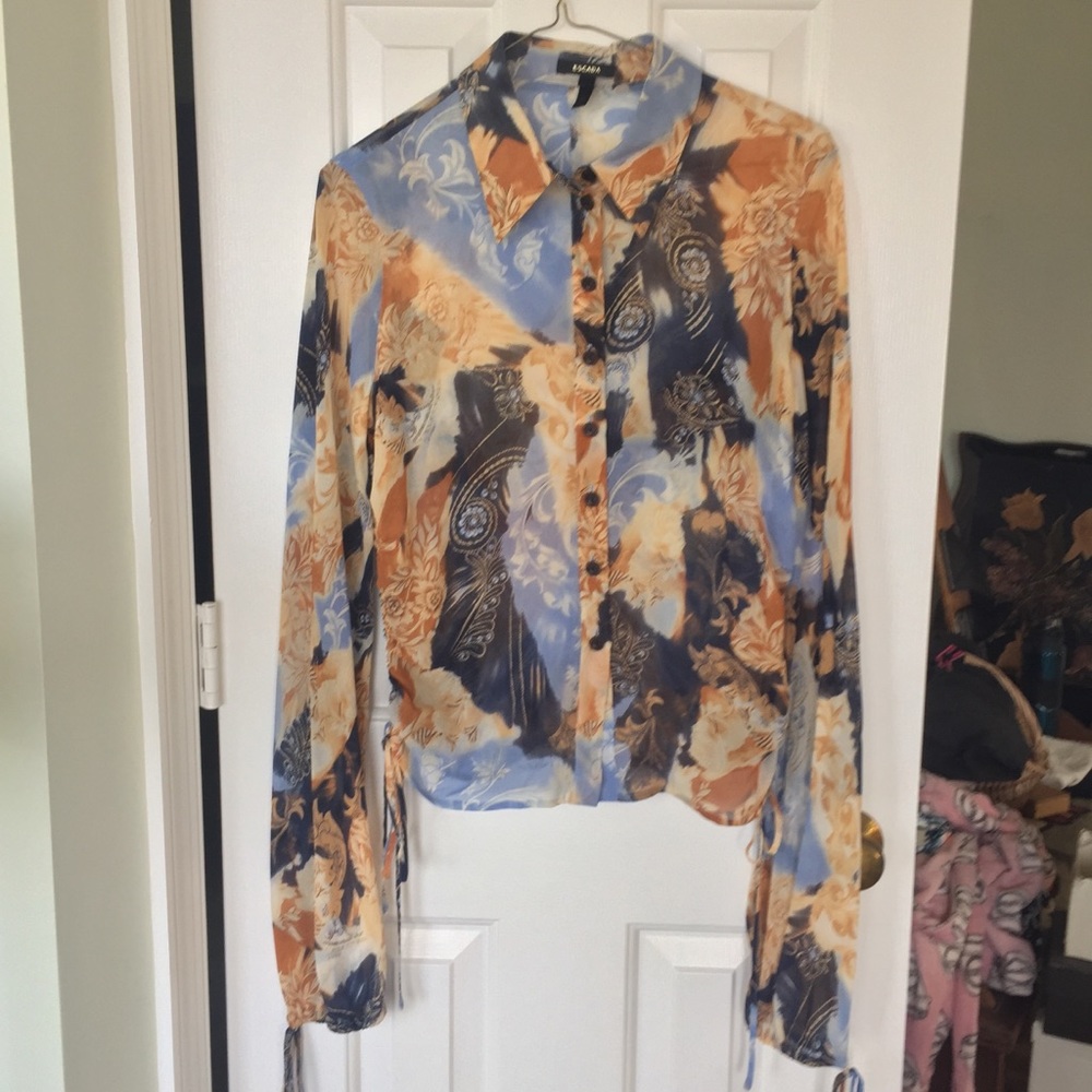 Sheer Silk Escada Button Down size 38 or M
